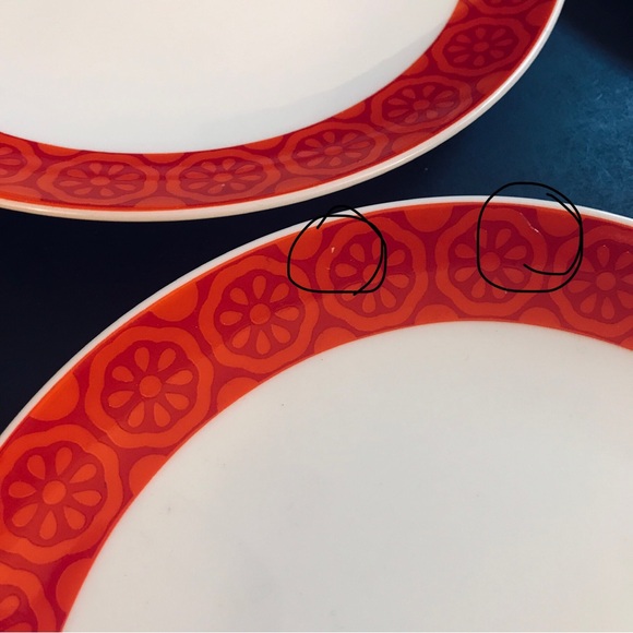 4 Winterling Bavaria Lunch Salad Plates 7.75" Red Orange MCM Floral Daisy 60s - Picture 14 of 16